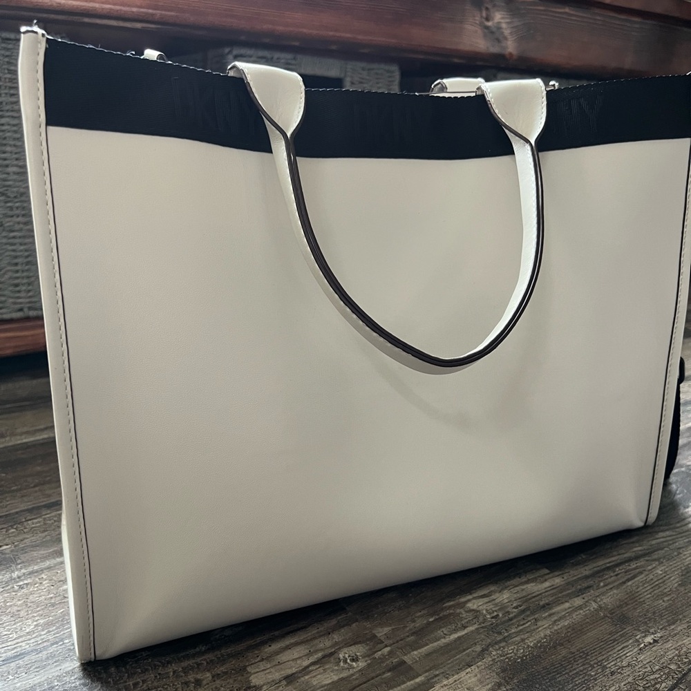 DKNY White Tote Bag